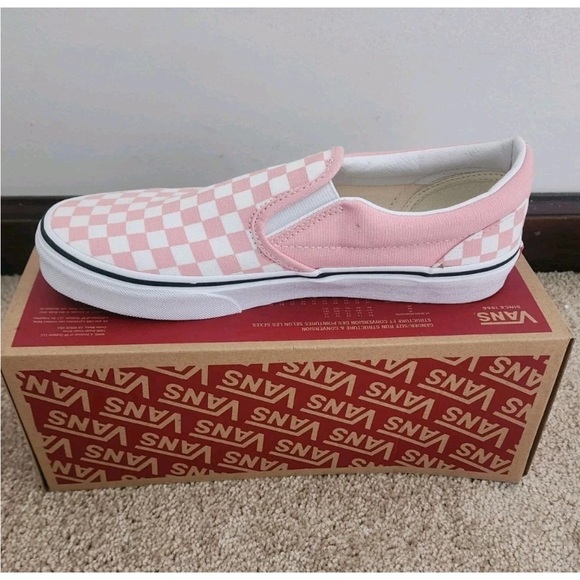 Masters Pink and White Checkered Slip-On Shoes - Picture 1 of 7